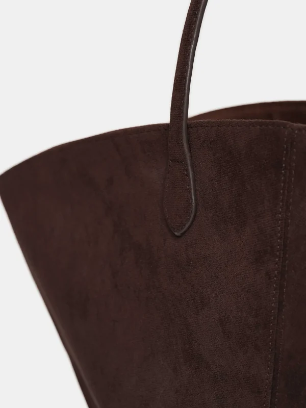 Source Unknown Clothing-Medium Suede Tote, Toffee