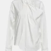 Source Unknown Clothing-Mesash Twisted Scarf Blouse, White