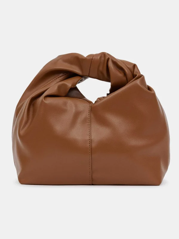 Source Unknown Clothing-Mini Twist Bag, Cognac