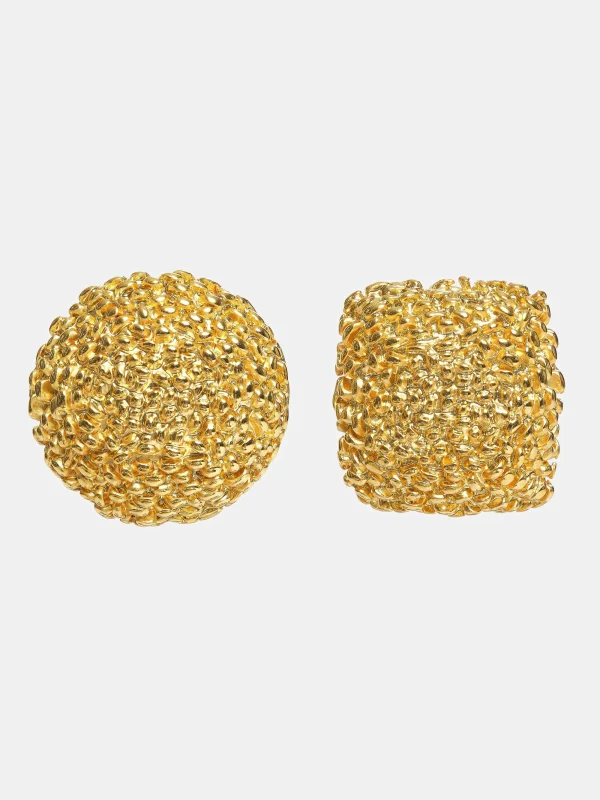 Source Unknown Clothing-Mismatched Earrings, Gold