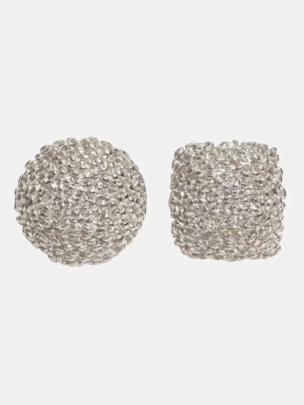 Source Unknown Clothing-Mismatched Earrings, Silver