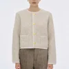 Source Unknown Knitwear-Mogador Shearing Wool Cardigan, Beige Melange