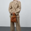 Source Unknown Outerwear-Nangy Double Breasted Cinched Blazer, Tan Beige