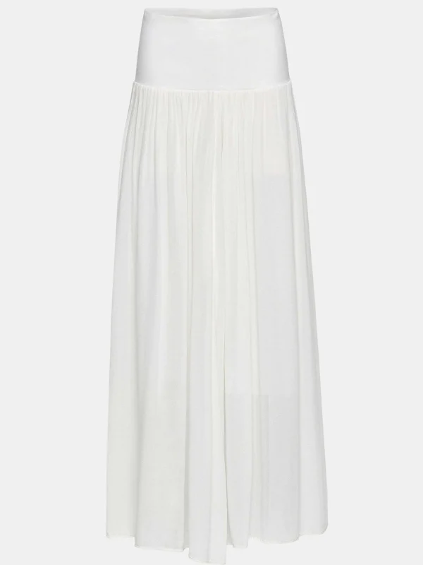 Source Unknown Clothing-Ocelia Drop Waist Maxi Skirt, White