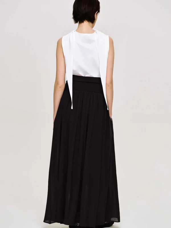 Source Unknown Bottoms-Ocelia Drop Waist Maxi Skirt, Black