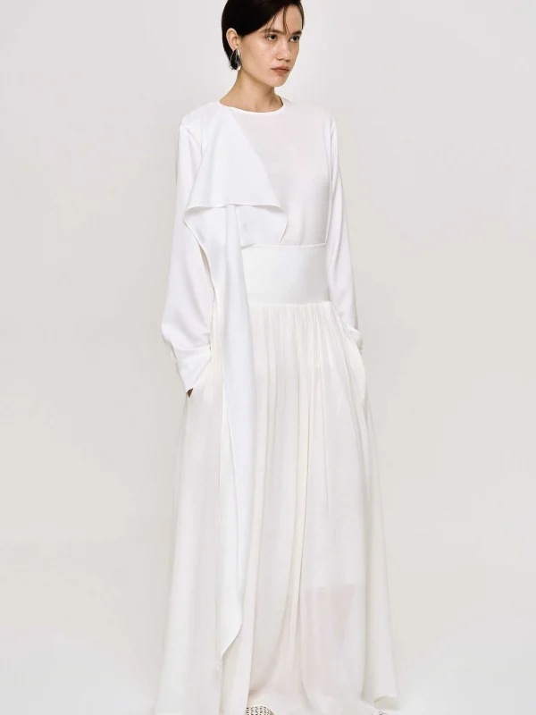 Source Unknown Clothing-Ocelia Drop Waist Maxi Skirt, White