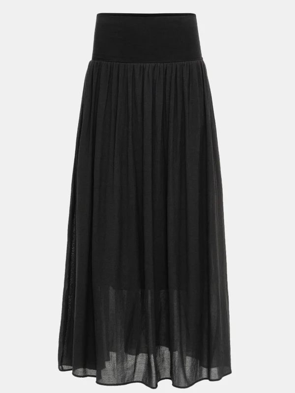 Source Unknown Bottoms-Ocelia Drop Waist Maxi Skirt, Black