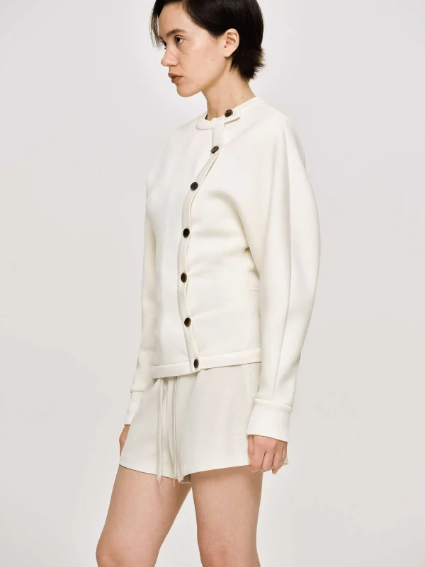 Source Unknown Accessories-Offset Button Jacket, Cream