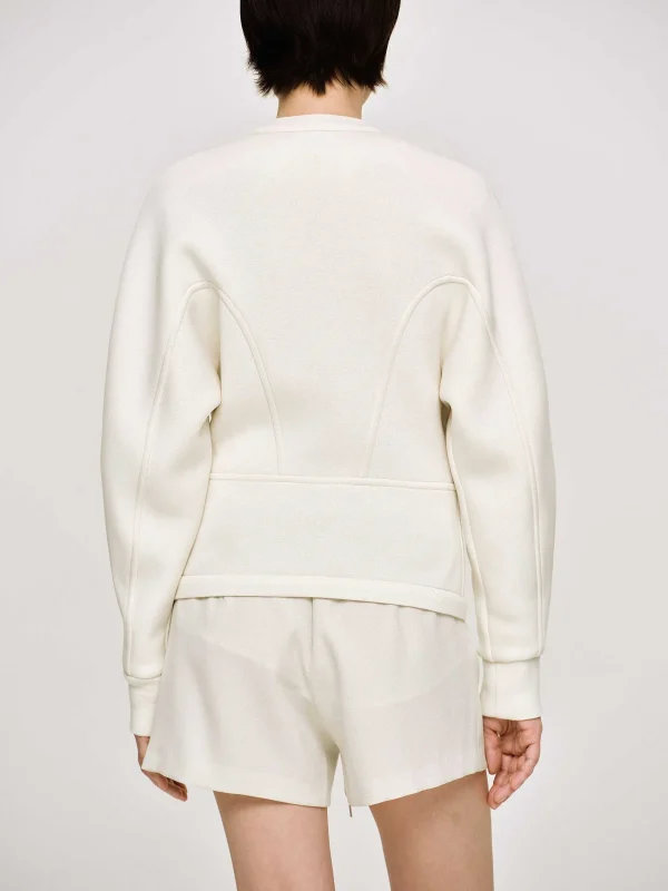 Source Unknown Accessories-Offset Button Jacket, Cream