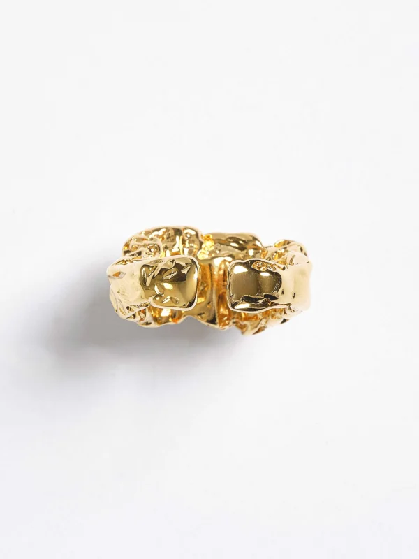 Source Unknown Clothing-Open Signet Ring, Gold