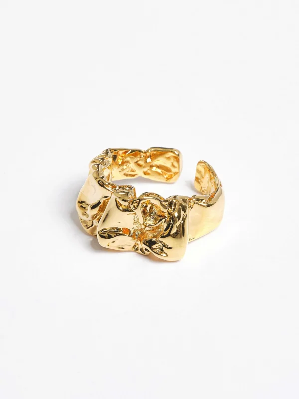 Source Unknown Accessories-Open Signet Ring, Gold