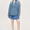 Source Unknown Denim-Oversized Denim Shirt, Tint Wash