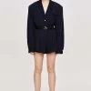 Source Unknown Outerwear-Oversized Fluid Shirt, Navy