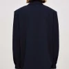 Source Unknown Co-Ords-Oversized Fluid Shirt, Navy