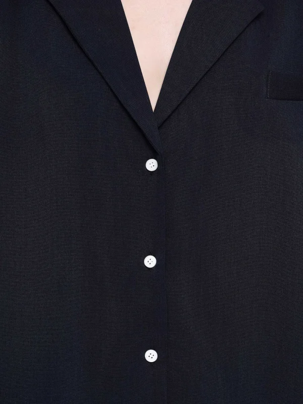 Source Unknown Co-Ords-Oversized Fluid Shirt, Navy