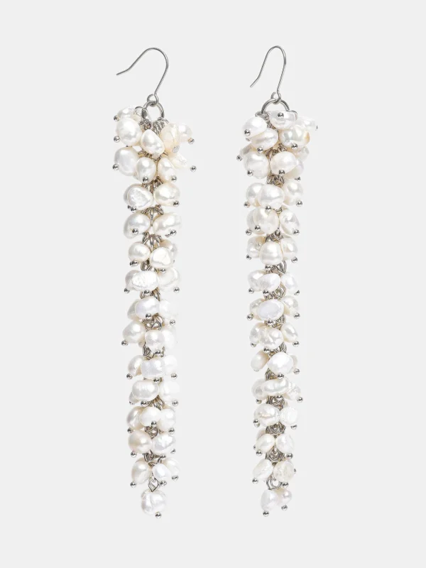 Source Unknown Clothing-Pearl Drop Earrings, White