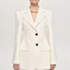 Source Unknown Clothing-Poldo Hourglass Blazer, Cream