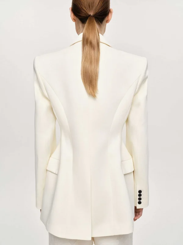 Source Unknown Clothing-Poldo Hourglass Blazer, Cream