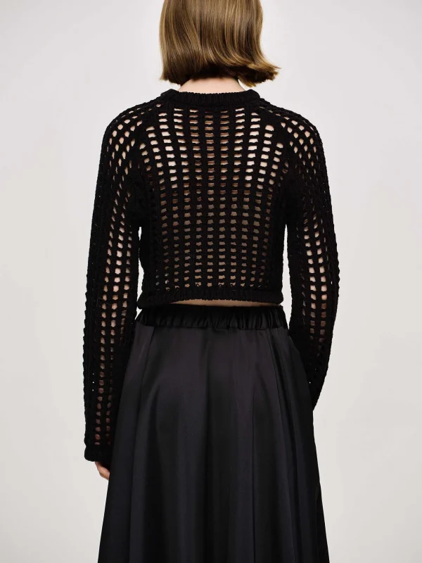 Source Unknown Clothing-Reef Net Knit Top, Black