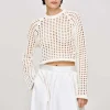 Source Unknown Knitwear-Reef Net Knit Top, Ivory