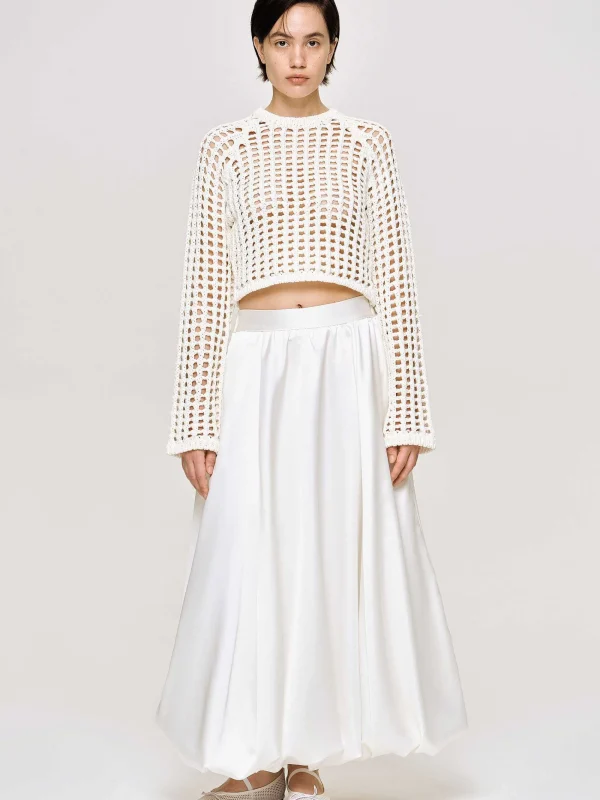 Source Unknown Knitwear-Reef Net Knit Top, Ivory