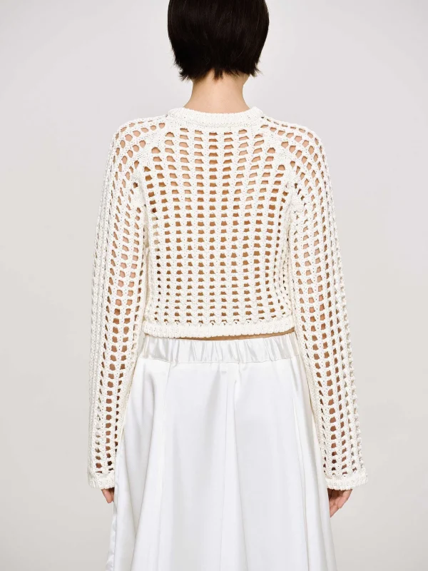 Source Unknown Knitwear-Reef Net Knit Top, Ivory