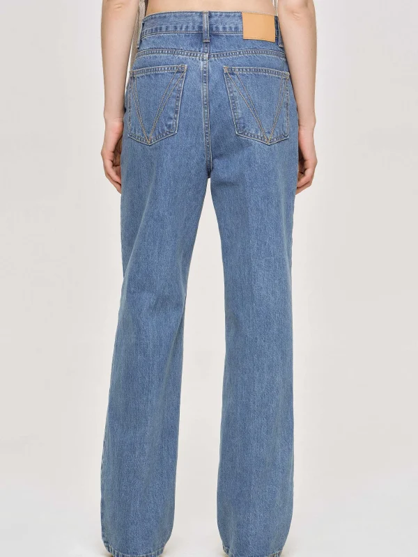 Source Unknown Clothing-Relaxed Straight Jeans, Mid Wash