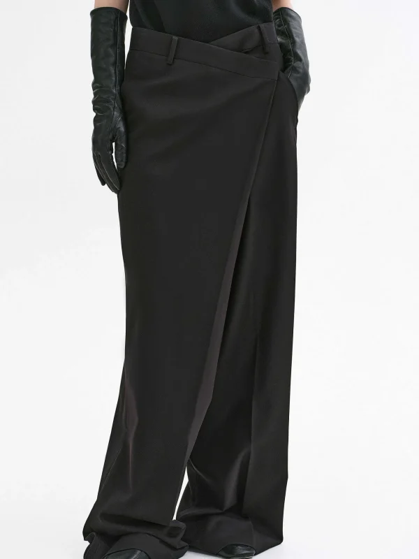 Source Unknown Clothing-Rennert Criss Cross Trousers, Black