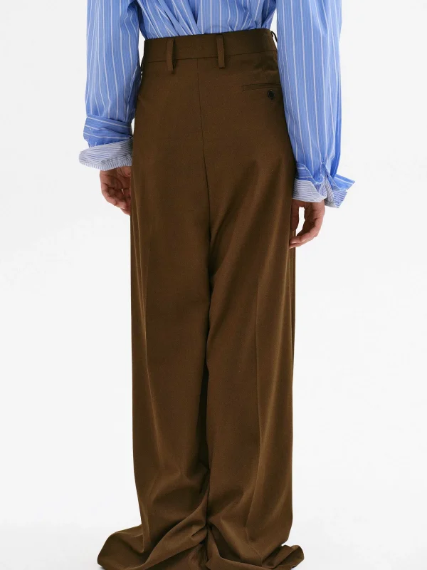 Source Unknown Clothing-Rennert Criss Cross Trousers, Saddle Brown