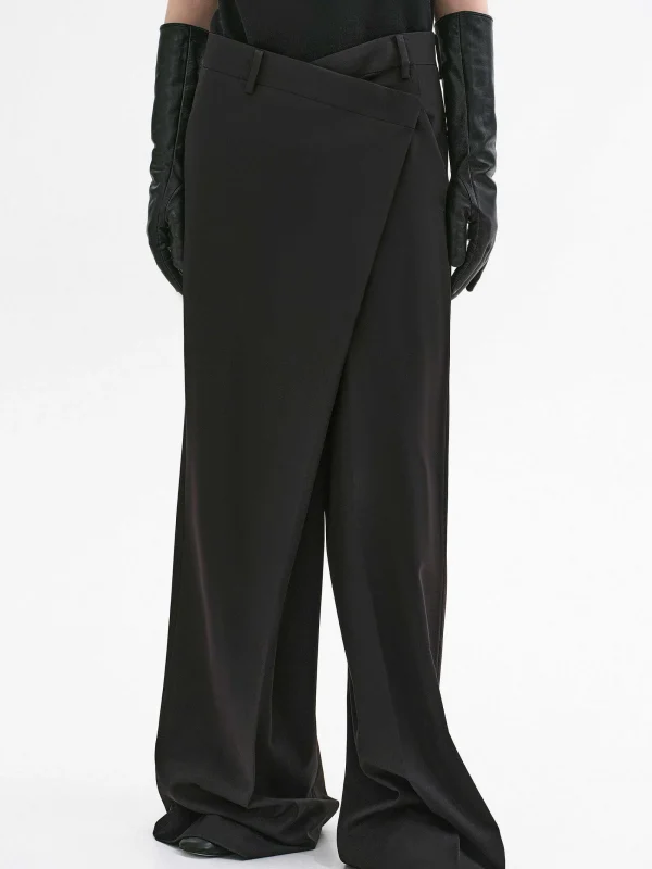 Source Unknown Bottoms-Rennert Criss Cross Trousers, Black