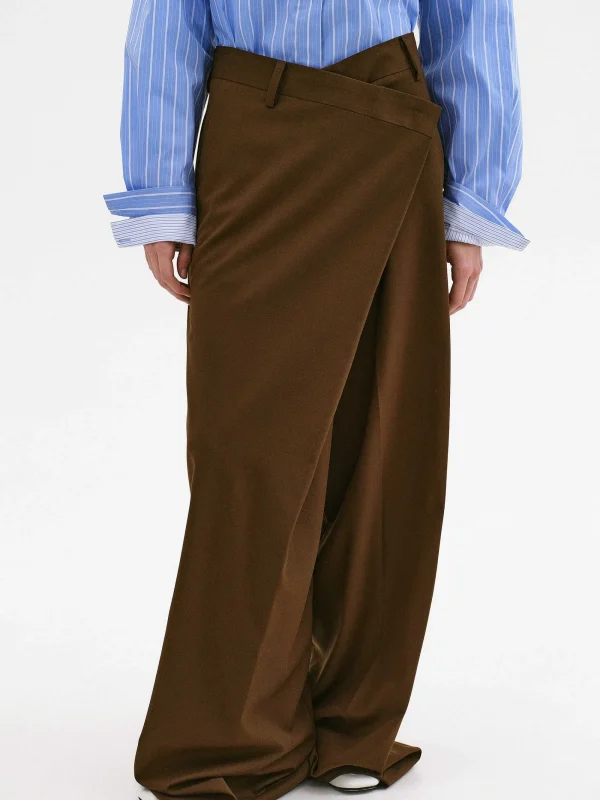 Source Unknown Clothing-Rennert Criss Cross Trousers, Saddle Brown