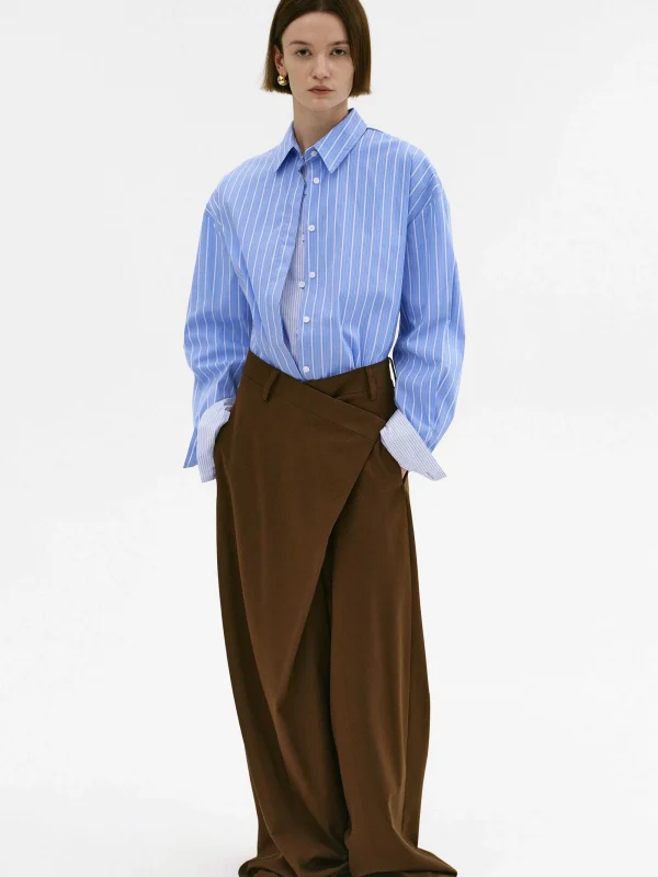 Source Unknown Clothing-Rennert Criss Cross Trousers, Saddle Brown