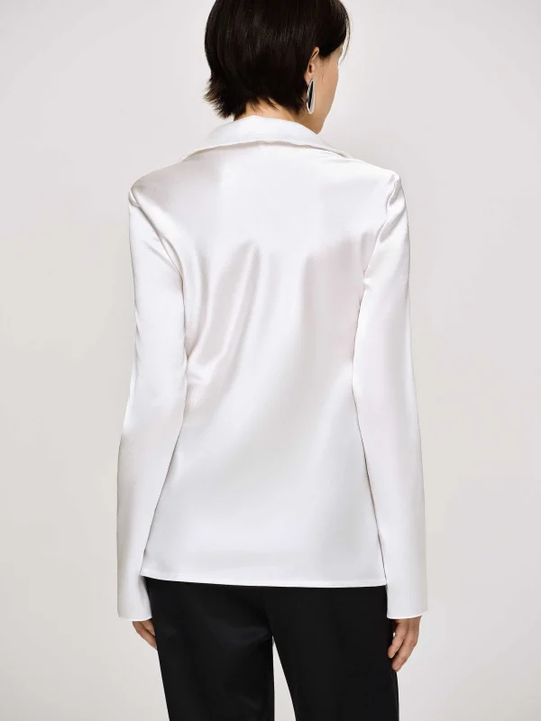 Source Unknown Clothing-Reyna Satin Blouse, Pearl