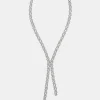 Source Unknown Accessories-Rhinestone Drop Necklace, Silver