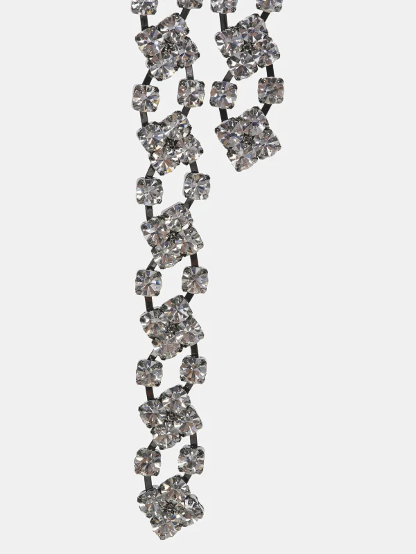 Source Unknown Accessories-Rhinestone Drop Necklace, Silver