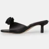 Source Unknown Shoes & Bags-Rose Applique Satin Mules, Black