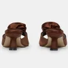 Source Unknown Shoes & Bags-Rose Applique Satin Mules, Chocolate