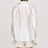 Source Unknown Clothing-Sailor Collar Sheer Shirt, White