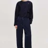 Source Unknown Clothing-Satin Jogger Pants, Navy