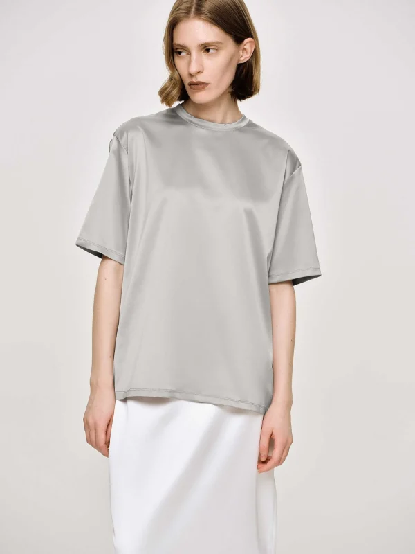 Source Unknown Accessories-Satin T-Shirt, Silver