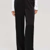 Source Unknown Accessories-Satin-Crepe Pants, Black