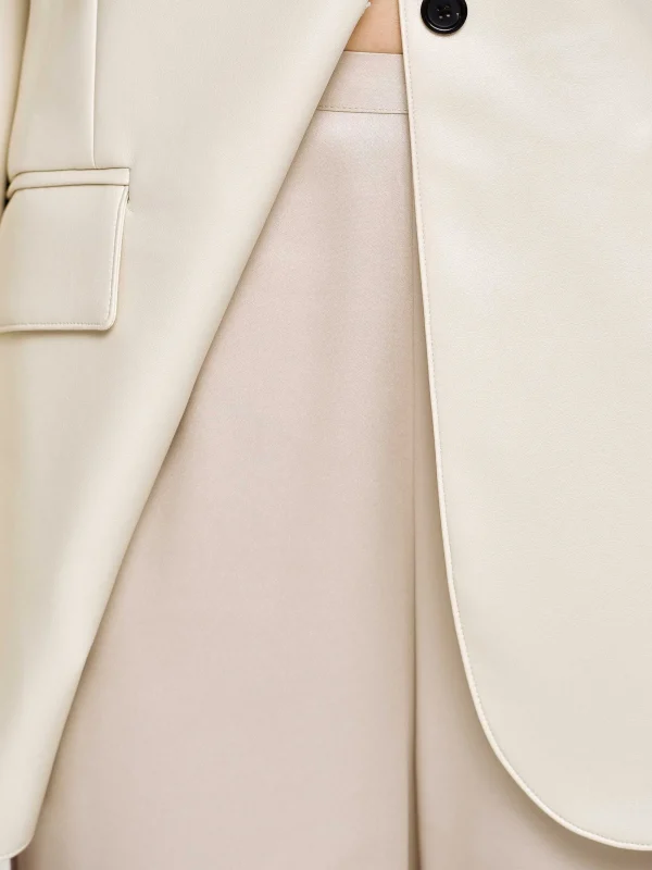 Source Unknown Accessories-Satin-Crepe Pants, Champagne