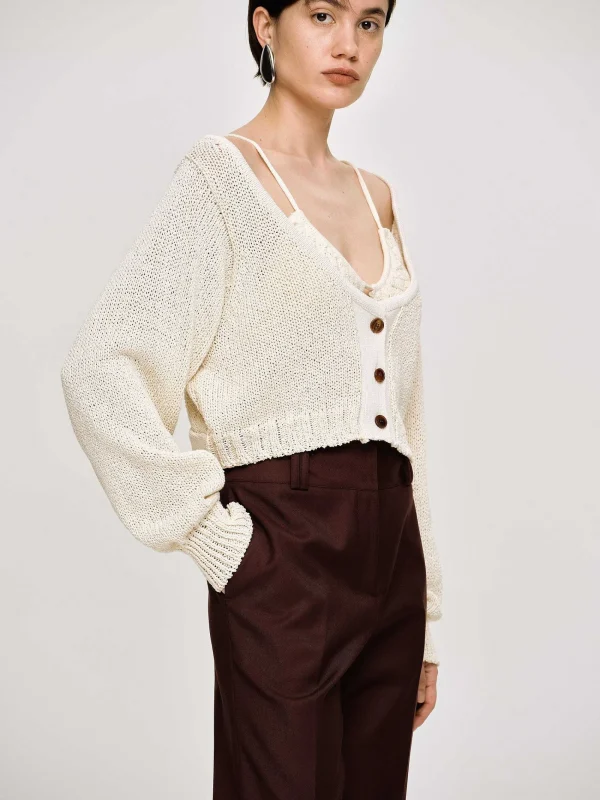 Source Unknown Clothing-Scoop Neck Knit, Almond