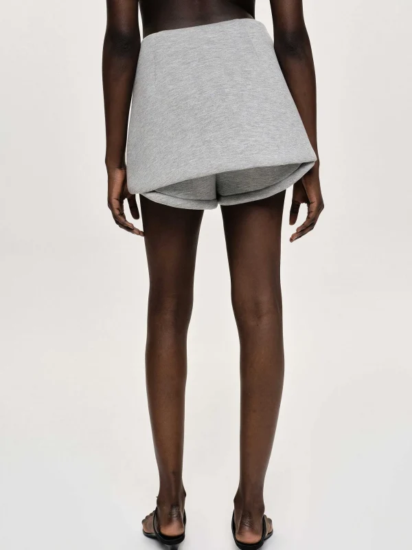 Source Unknown Clothing-Segura Sweat Mini Skorts, Gainsboro Melange