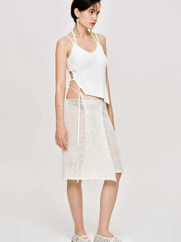 Source Unknown Co-Ords-Semi-Sheer Knit Skirt, Birch