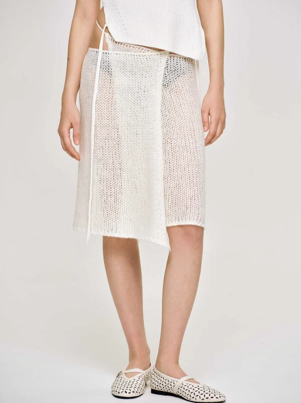 Source Unknown Co-Ords-Semi-Sheer Knit Skirt, Birch