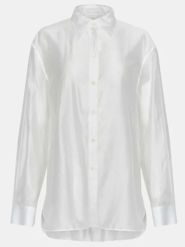 Source Unknown Accessories-Sheer Button-Down Shirt, White