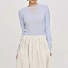 Source Unknown Clothing-Sheer Sleeve Knit, Sky Blue