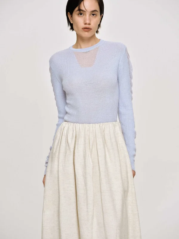 Source Unknown Clothing-Sheer Sleeve Knit, Sky Blue