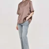 Source Unknown Accessories-Silky Satin T-Shirt, Red Bean